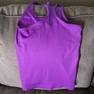 Purple underamour razorback tank